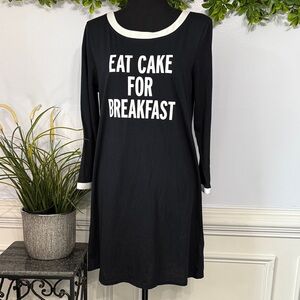 NWOT Kate Spade Eat Cake for Breakfast Long Sleeve Cotton Sleep Dress M